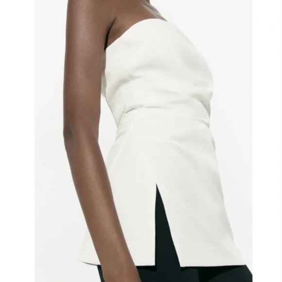 NWT Zara strapless top ecru - Picture 7 of 9